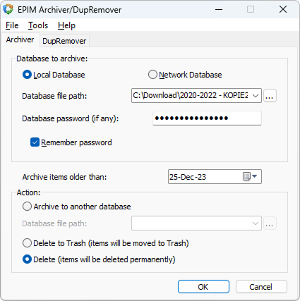 EPIM Archiver 介面